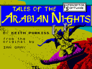 Tales of the Arabian Nights title screen for ZX Spectrum